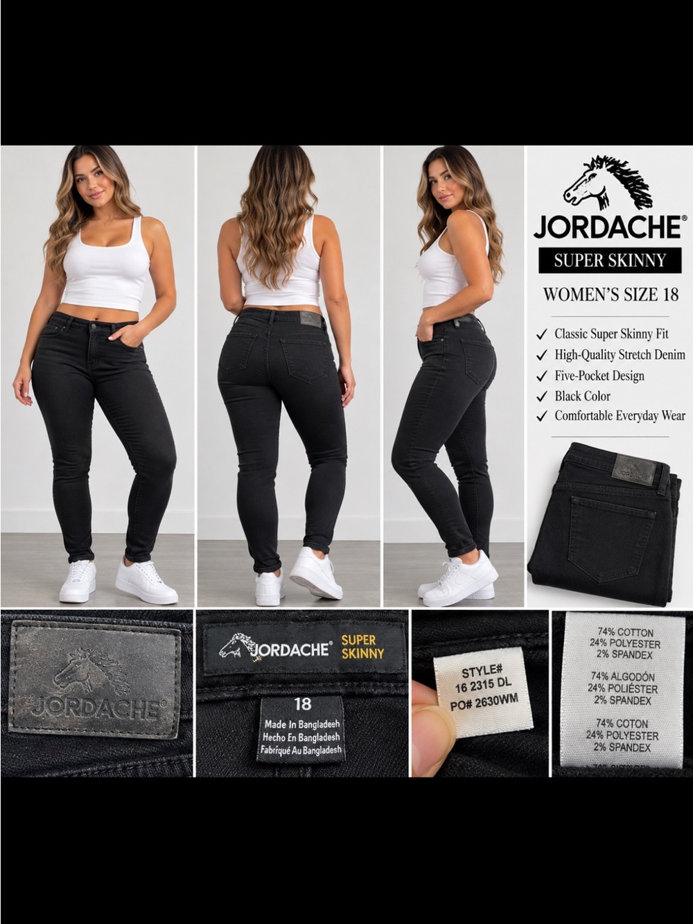Jordache Super Skinny Women's Jeans in Black